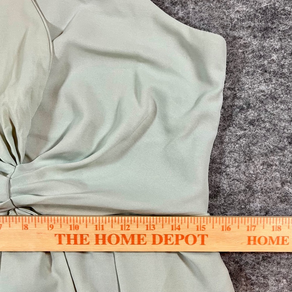 She + Sky Romper Womens Medium Sage Green Tie Front Preppy Romantic Boho Shorts - Picture 10 of 11